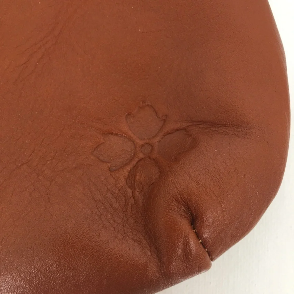 Patricia Nash Savena Kisslock Leather Wristlet Wallet Clutch Brown